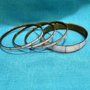 Bracelets Set Brass & MOP Vintage